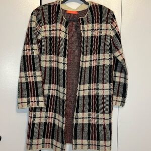 NWOT Plaid Christmas cardigan sweater - red, black, white